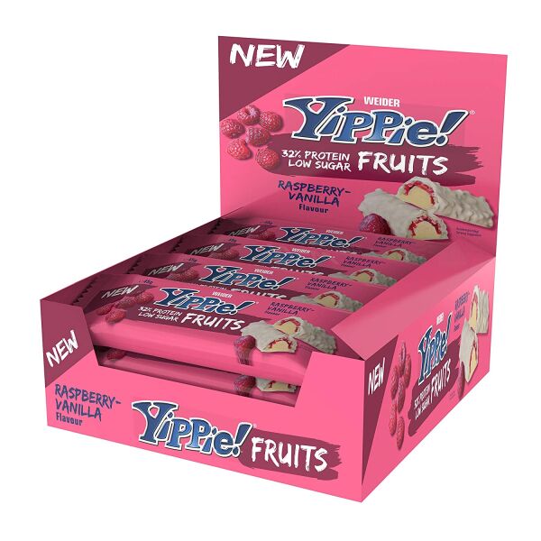 YIPPIE! Bar Fruits Raspberry-Vanilla 12x45g